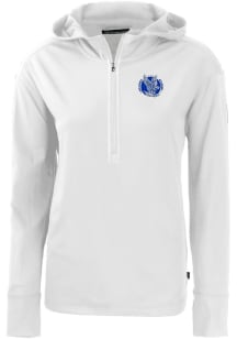 Cutter and Buck Air Force Falcons Womens White Daybreak Hood 1/4 Zip Pullover