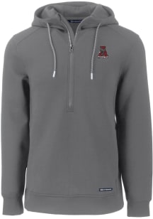 Cutter and Buck Alabama Crimson Tide Mens Grey Vault Roam Long Sleeve Hoodie