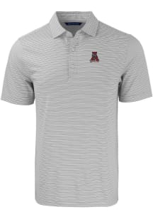 Cutter and Buck Alabama Crimson Tide Mens Grey Forge Double Stripe Short Sleeve Polo