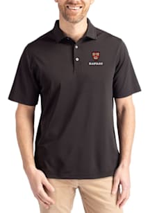 Cutter and Buck Harvard Crimson Black Virtue Eco Pique Big and Tall Polo