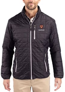 Cutter and Buck Harvard Crimson Mens Black Rainier PrimaLoft Big and Tall Lined Jacket