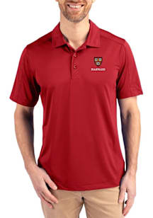 Cutter and Buck Harvard Crimson Mens Cardinal Prospect Short Sleeve Polo