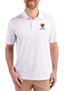 Cutter and Buck Harvard Crimson Mens White Prospect Short Sleeve Polo