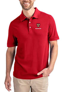Cutter and Buck Harvard Crimson Mens Cardinal Advantage Short Sleeve Polo