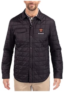 Cutter and Buck Harvard Crimson Mens Black Rainier PrimaLoft Outerwear Lined Jacket