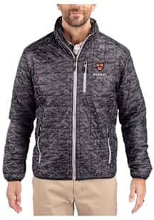 Cutter and Buck Harvard Crimson Mens Black Rainier PrimaLoft Printed Filled Jacket