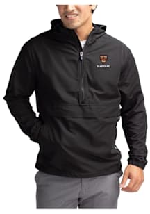 Cutter and Buck Harvard Crimson Mens Black Charter Eco Pullover Jackets
