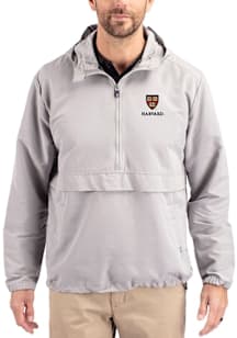 Cutter and Buck Harvard Crimson Mens Grey Charter Eco Pullover Jackets