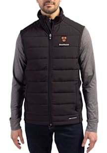 Cutter and Buck Harvard Crimson Mens Black Evoke Sleeveless Jacket