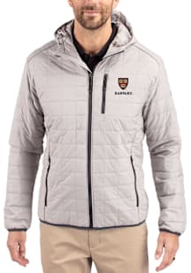 Cutter and Buck Harvard Crimson Mens Grey Rainier PrimaLoft Hooded Filled Jacket