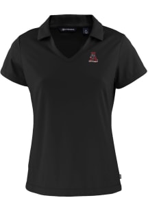 Cutter and Buck Alabama Crimson Tide Womens Black Daybreak V Neck Short Sleeve Polo Shirt