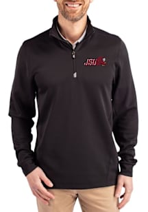 Cutter and Buck Jacksonville State Gamecocks Mens Black Traverse Big and Tall Qtr Zip