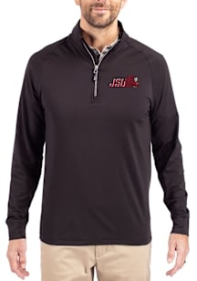 Cutter and Buck Jacksonville State Gamecocks Mens Black Adapt Eco Big and Tall Qtr Zip