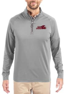 Cutter and Buck Jacksonville State Gamecocks Mens Grey Adapt Eco Big and Tall Qtr Zip