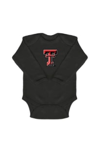 Texas Tech Red Raiders Baby Black Logo Long Sleeve One Piece