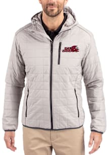 Cutter and Buck Jacksonville State Gamecocks Mens Grey Rainier PrimaLoft Hooded Filled Jacket