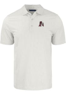 Cutter and Buck Arkansas Razorbacks Mens White Pike Symmetry Short Sleeve Polo