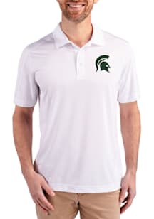 Cutter and Buck Michigan State Spartans White Prospect Big and Tall Polo