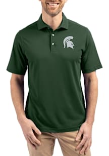 Cutter and Buck Michigan State Spartans Green Virtue Eco Pique Big and Tall Polo