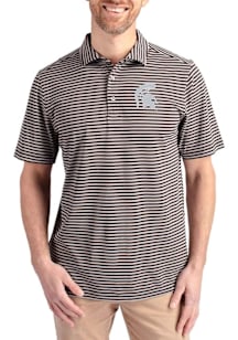Cutter and Buck Michigan State Spartans Black Virtue Eco Pique Stripe Big and Tall Polo