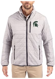 Cutter and Buck Michigan State Spartans Mens Grey Rainier PrimaLoft Big and Tall Lined Jacket