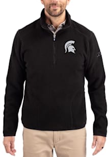Cutter and Buck Michigan State Spartans Mens Black Cascade Sherpa Big and Tall Qtr Zip