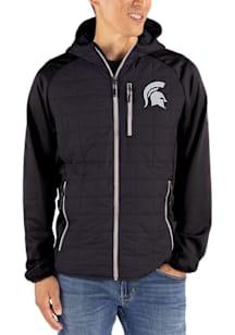 Cutter and Buck Michigan State Spartans Mens Black Rainier PrimaLoft Hybrid Medium Weight Jacket