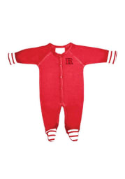 Rutgers Scarlet Knights Baby Red Striped Footie Loungewear One Piece Pajamas