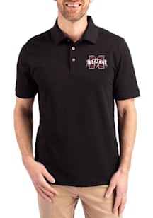 Cutter and Buck Mississippi State Bulldogs Mens Black Advantage Short Sleeve Polo