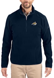 Cutter and Buck Montana State Bobcats Mens Navy Blue Cascade Sherpa Big and Tall Qtr Zip
