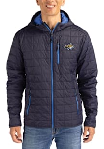 Cutter and Buck Montana State Bobcats Mens Navy Blue Rainier PrimaLoft Hooded Filled Jacket