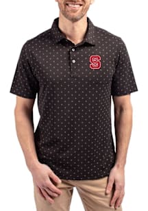 Cutter and Buck NC State Wolfpack Black Virtue Eco Pique Tile Big and Tall Polo