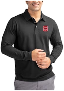Cutter and Buck NC State Wolfpack Mens Black Advantage Long Sleeve Polo Shirt
