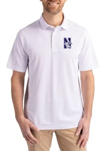 Cutter and Buck Northwestern Wildcats White Virtue Eco Pique Big and Tall Polo
