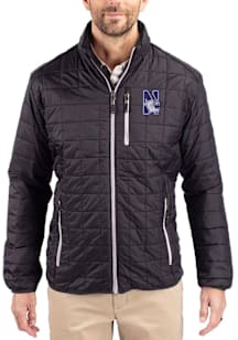 Cutter and Buck Northwestern Wildcats Mens Black Rainier PrimaLoft Big and Tall Lined Jacket