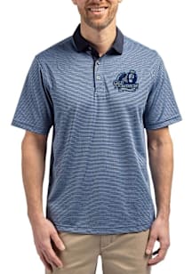 Cutter and Buck Old Dominion Monarchs Mens Blue Virtue Eco Pique Micro Stripe Short Sleeve Polo