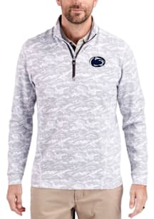Cutter and Buck Penn State Nittany Lions Mens Charcoal Traverse Camo Big and Tall Qtr Zip