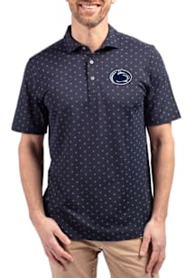 Cutter and Buck Penn State Nittany Lions Navy Blue Virtue Eco Pique Tile Big and Tall Polo