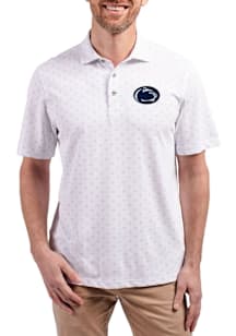 Cutter and Buck Penn State Nittany Lions White Virtue Eco Pique Tile Big and Tall Polo