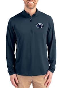 Cutter and Buck Penn State Nittany Lions Mens Navy Blue Virtue Eco Pique Big and Tall Qtr Zip