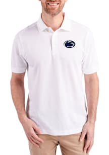 Cutter and Buck Penn State Nittany Lions White Advantage Pique Big and Tall Polo