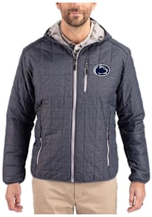 Cutter and Buck Penn State Nittany Lions Mens Anthracite Rainier PrimaLoft Hooded Filled Jacket