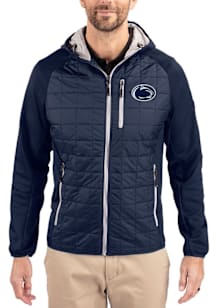 Mens Penn State Nittany Lions Navy Blue Cutter and Buck Rainier PrimaLoft Hybrid Medium Weight Jac..
