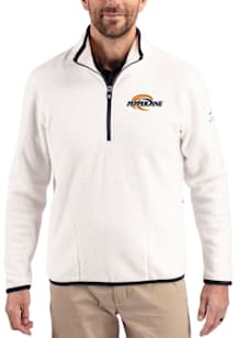 Cutter and Buck Pepperdine Waves Mens Grey Cascade Sherpa Long Sleeve Qtr Zip Pullover
