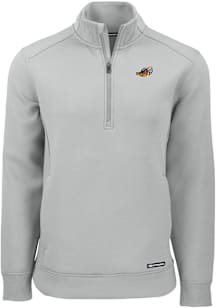 Cutter and Buck Akron RubberDucks Mens Grey Roam Long Sleeve Qtr Zip Pullover