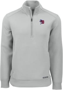Cutter and Buck Buffalo Bisons Mens Grey Roam Long Sleeve Qtr Zip Pullover