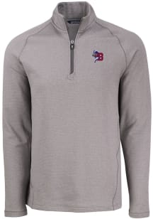 Cutter and Buck Buffalo Bisons Mens Grey Pehastin Long Sleeve Qtr Zip Pullover
