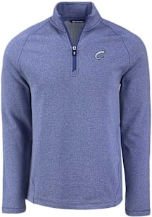 Cutter and Buck Columbus Clippers Mens Blue Pehastin Long Sleeve Qtr Zip Pullover