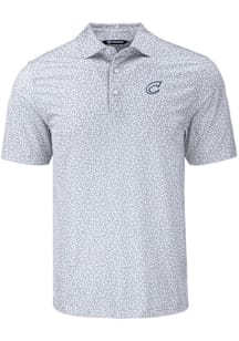 Cutter and Buck Columbus Clippers Mens Grey Pike Flora Short Sleeve Polo