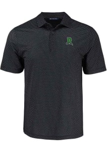Cutter and Buck Dayton Dragons Mens Black Pike Shadow Check Short Sleeve Polo